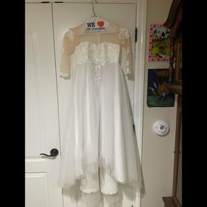 Girls White Hi-Lo Gown - Communion, flower girl
